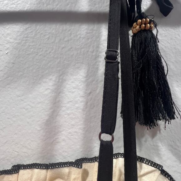 The Good Journey Light Beige and Black Maxi Dress with Stretch Top Sz L- NWT - Picture 6 of 11